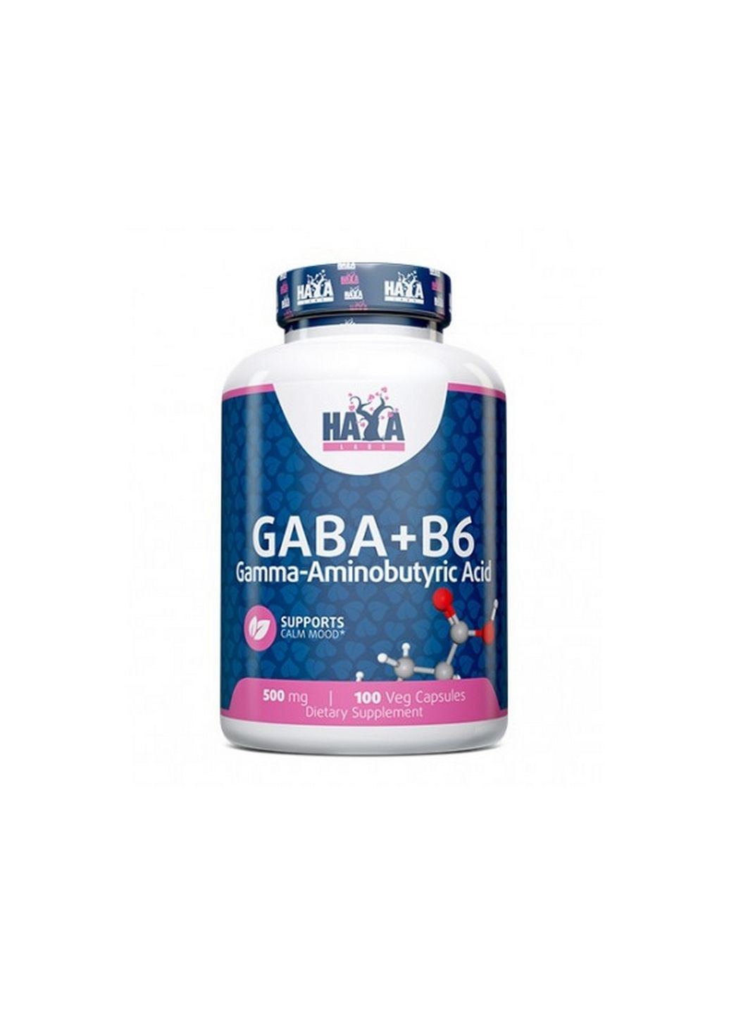 Амінокислота Gaba + B6, 100 вегакапсул Haya Labs (293483430)