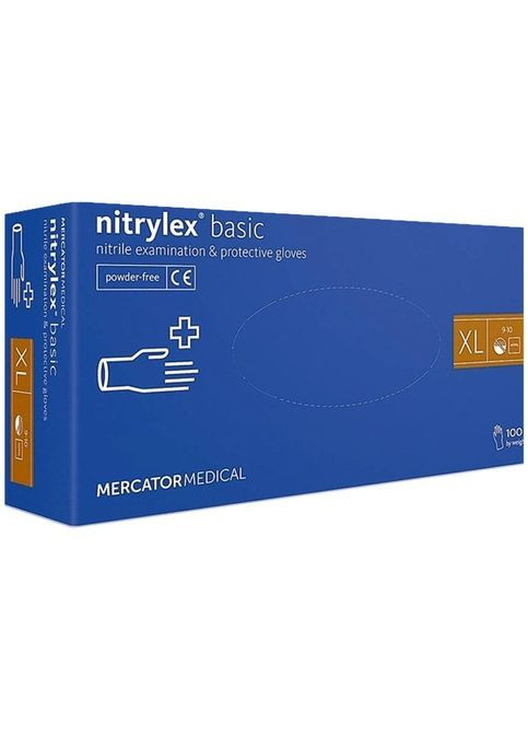 Перчатки нитриловые 100 шт XL (3 шт.) Mercator Medical (301909151)