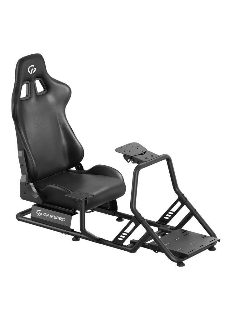 Крісло ігрове RS100 із кріпленням для керма, педалей та коробки передач Black (m494458) GAMEPRO RS100 із кріпленням для керма, педалей та коробки (369026056)