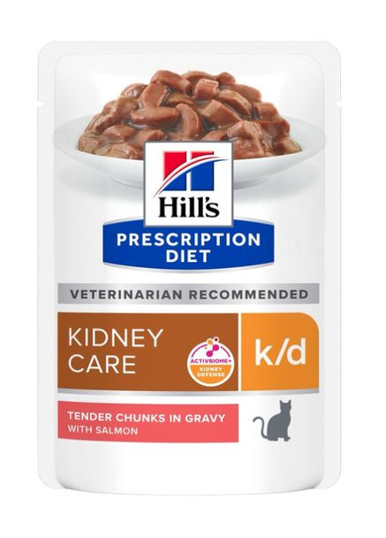 Влажный корм для котов с заболеваниями почек PD Feline K/D Salmon, с лососем 85 гр (052742188416) Hill's (362345658)