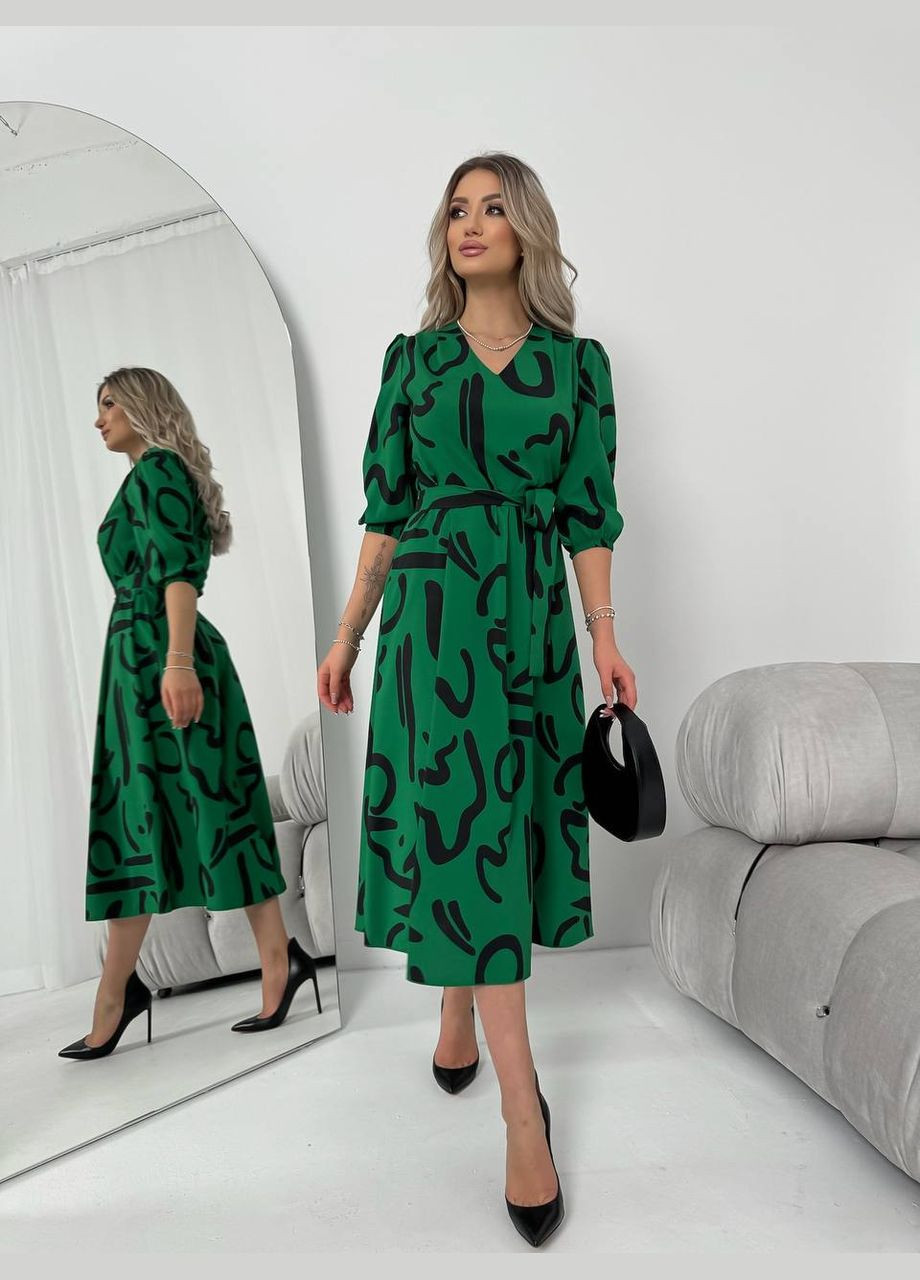 Зелена кежуал сукня N.Family з абстрактним візерунком