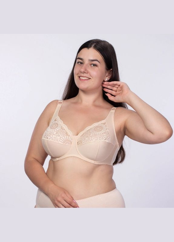 Бежевый бюстгальтер на косточках с мягкой чашкой и боковой поддержкой Elita с косточками