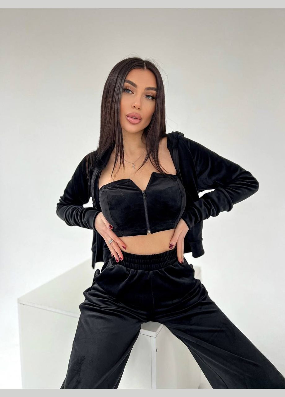 Плюшевий костюм трійка кофта, топ та штани Adelante (317470147)