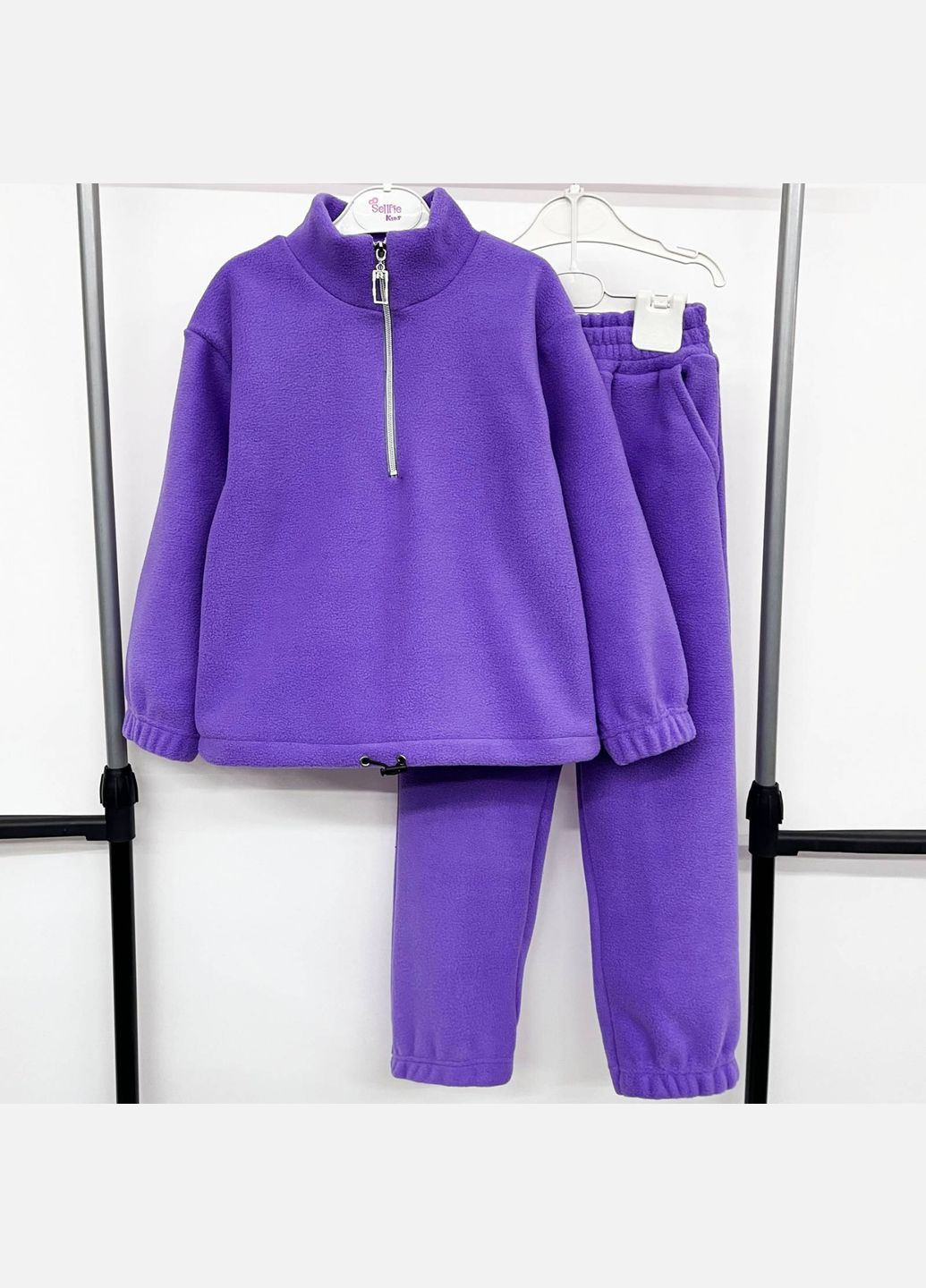 Фіолетовий демісезонний флісовий костюм для дівчинки No Brand