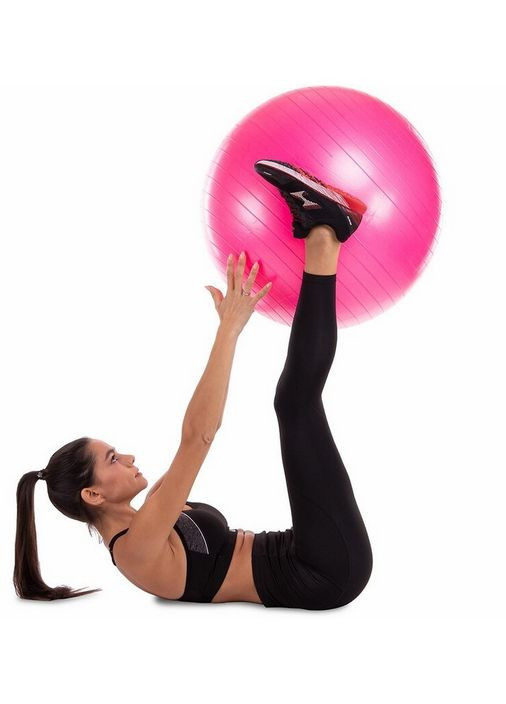 Фитбол мяч для фитнеса сатин Розовый (диаметр 65 см) FI-1983-65-02 Zelart (367617569)