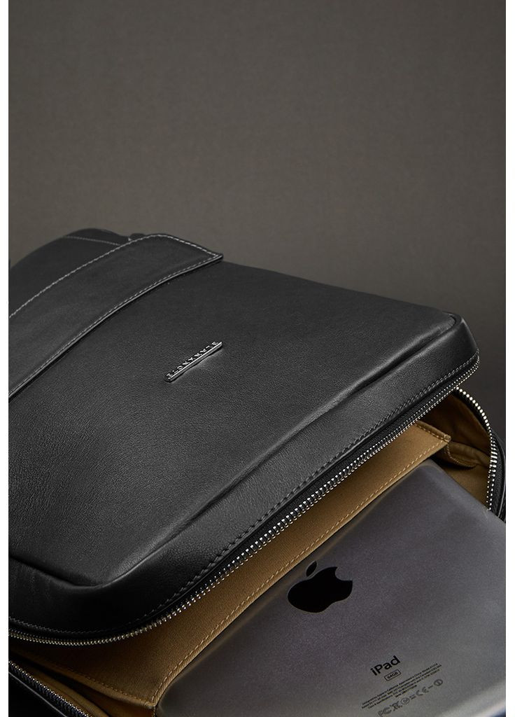 Шкіряний жіночий міський рюкзак на блискавці Cooper чорний BlankNote (348359235)