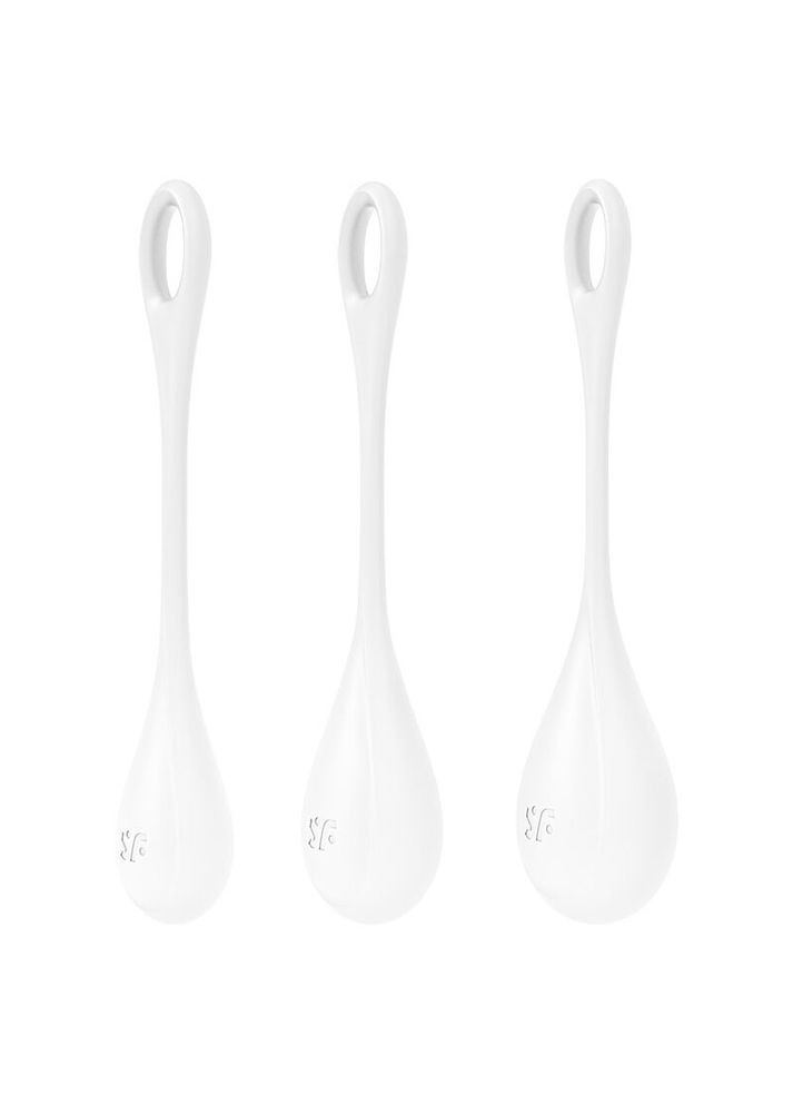 Набор йони бусин Yoni Power 1 White, диаметр 2-2,5-3см, вес 22-46-74гр Satisfyer (366876723)