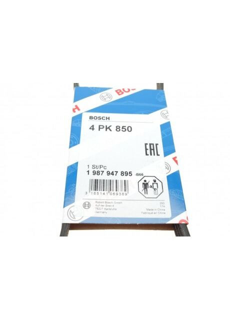 Ремень генератора поликлиновый Hyundai Accent 1.3-1.6 94-11/ Toyota Carina/ Corolla 1.6-2.0 1 987 947 895 RU63 Bosch (366136380)