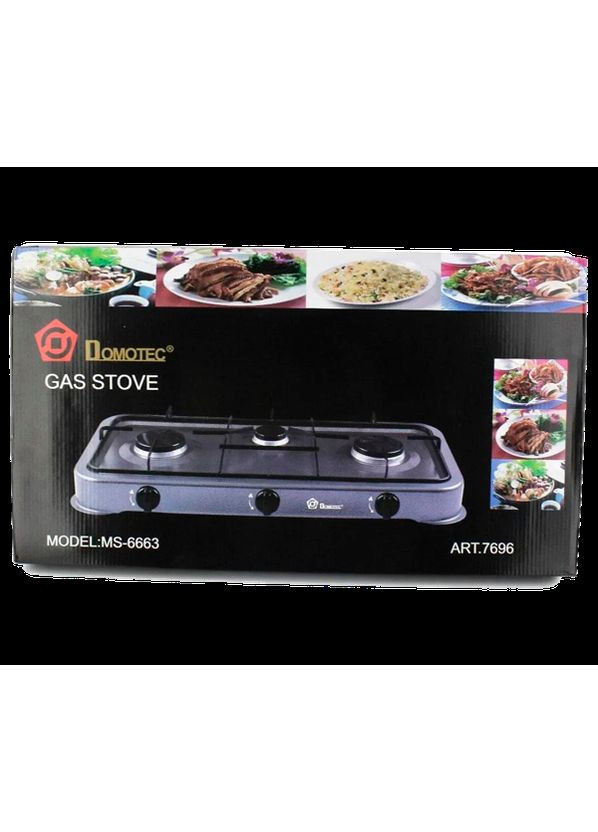 Настільна газова плита таганок на 3 конфорки з емальованим покриттям для дому та дачі MS-6663 Domotec (350349326)