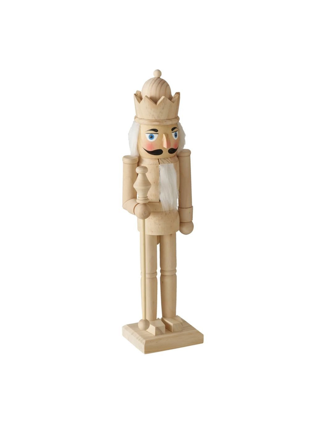 Дерев"яна статуетка "Лускунчик із скіпетром" 39х9х8 см бежевий ZD Trading (365284408)