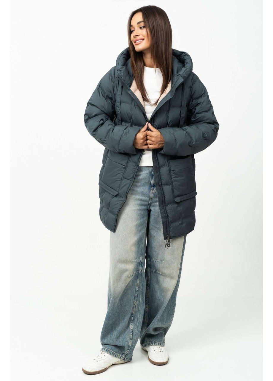 Оливкова (хакі) демісезонна куртка жіноча на осінь Lora Duvetti