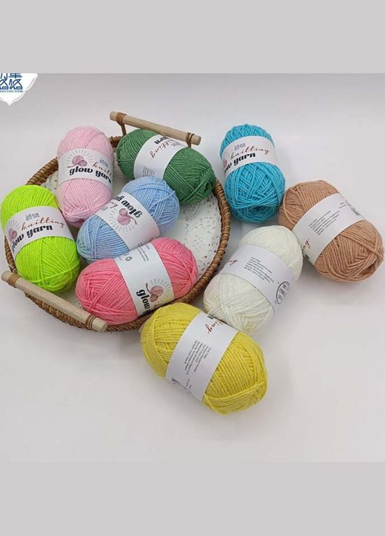 Пряжа GlowYarn люминесцентная, 1,7 мм, белое/голубое свечение, 30 гр No Brand (340482921)