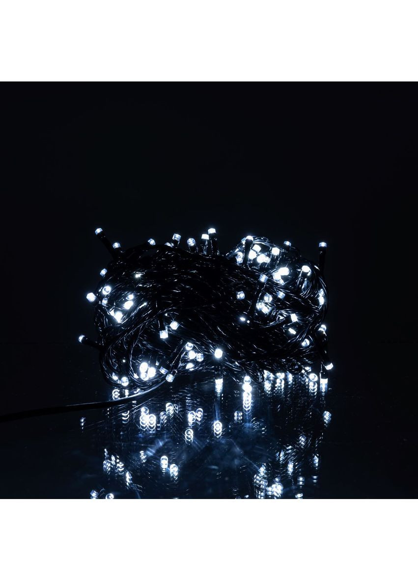 Новорічна гірлянда 18 м 180 LED чорний провід світлодіодне освітлення для дому та офісу біле світло Garlando (370432664)