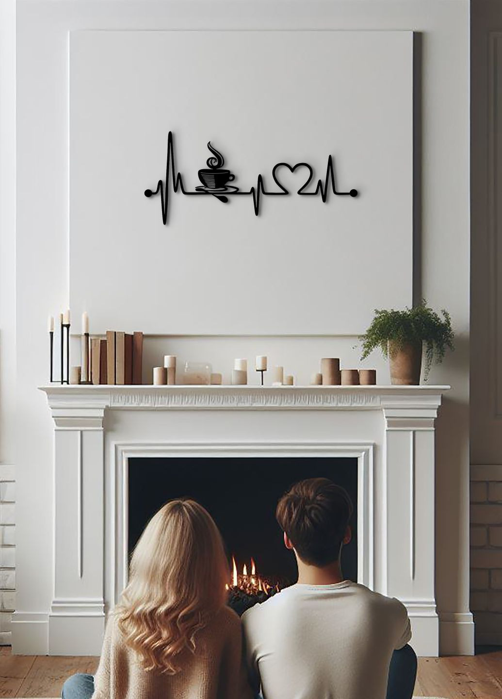 Современная картина на кухню, декор для комнаты "Кофе для любимой", минималистичный стиль 60х25 см Woodyard (291842151)