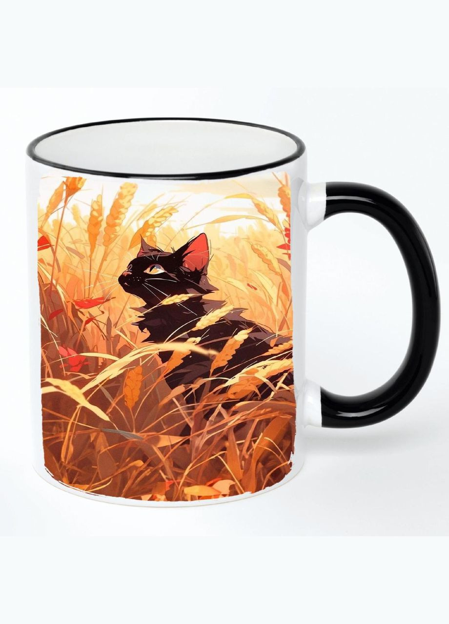 Чашка Cats (кухоль, кружка) #044 Біла з чорною ручкою 330 мл No Brand (322712952)