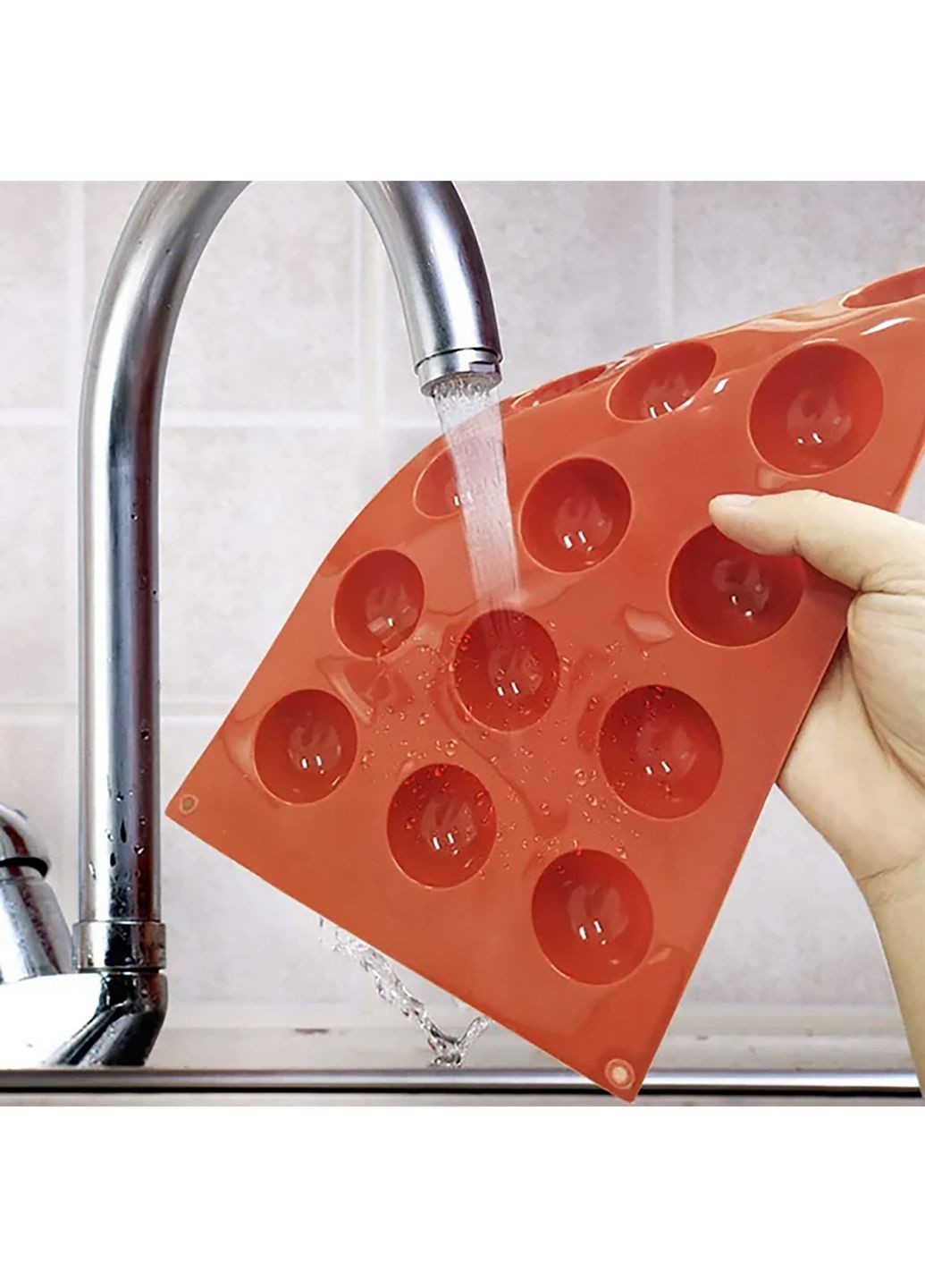 Форма силіконова на планшеті півсфери на 15 шт. для цукерок, шоколаду, міні тортиків, желе 29.3х17.2 см Kitchen Master (322618021)