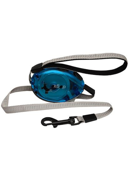 Повідецьрулетка для собак Dogx2GO Belt Glassy S до 12 кг світловідбивна стрічка 2 м синій Flamingo (279571581)