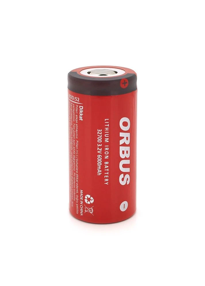 Аккумулятор 32700 LiFePO4 32700-48G, 6000mAh, 3.2V, RED/GREY, Q120, 6000мАч Orbus (391022484)