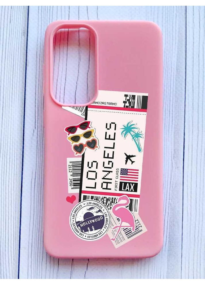 Матовий рожевий чохол на Samsung Galaxy A35 (A356) Подорожі. Лос-Анджелес (принт 328) Creative (355405363)
