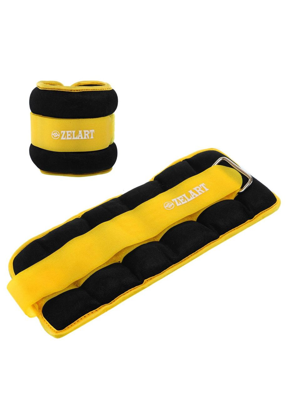 Обтяжувачі-манжети для рук та ног Pro (2 x 1,5кг) (нейлон, металеві кульки, жовтий) (FI-2502-3_Жовтий) Zelart (361433799)
