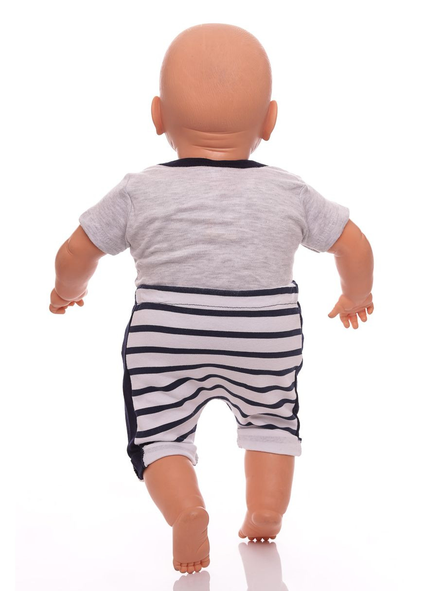 Серый летний боди+шорты модный 56 см (30547) BABYKROHA