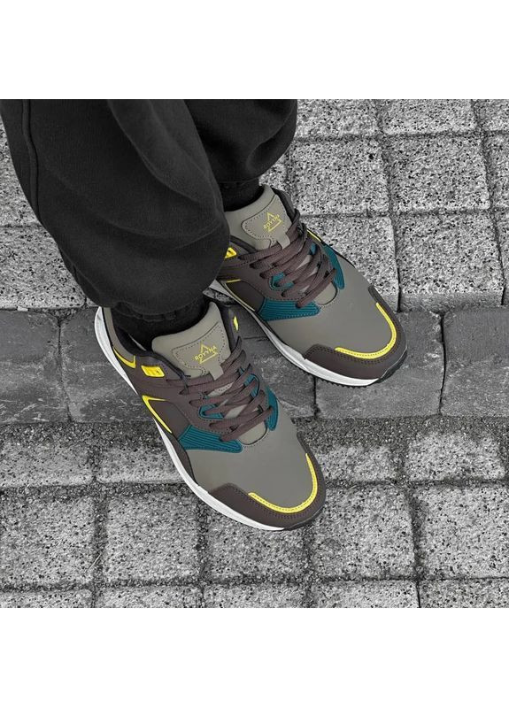 Цветные демисезонные мужские кроссовки ортопедическая стелька натуральная кожа деми Royyna кросівки