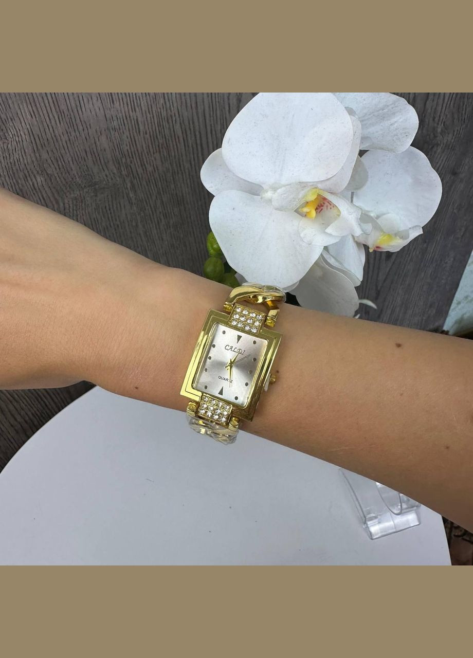 Жіночий наручний годинник кварцовий металевий браслет аналоговий золотистий (sku_1621) No Brand (346078196)