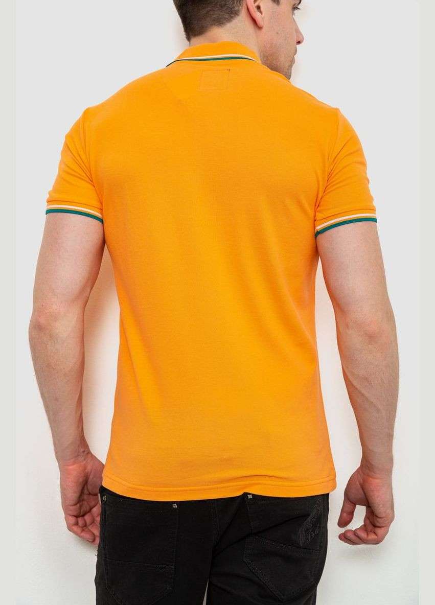 Оранжевая футболка-поло мужское однотонное, цвет темно-синий, для мужчин Ager