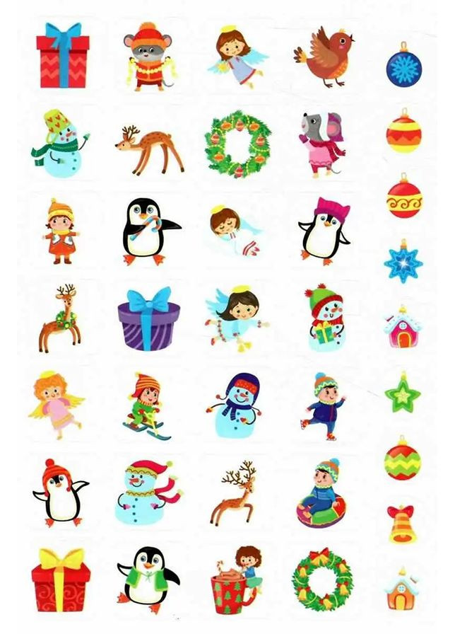 Зимові розмальовки з наліпками — Різдво в лісі колір різнокольоровий ЦБ-00234484 УЛА (303899458)