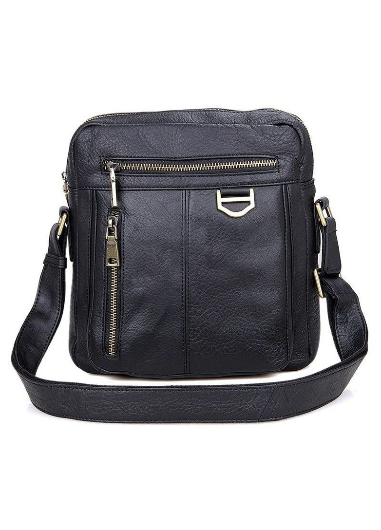 Сумка чоловіча шкіряна через плече 14436 через плече Чорний Vintage (302008017)