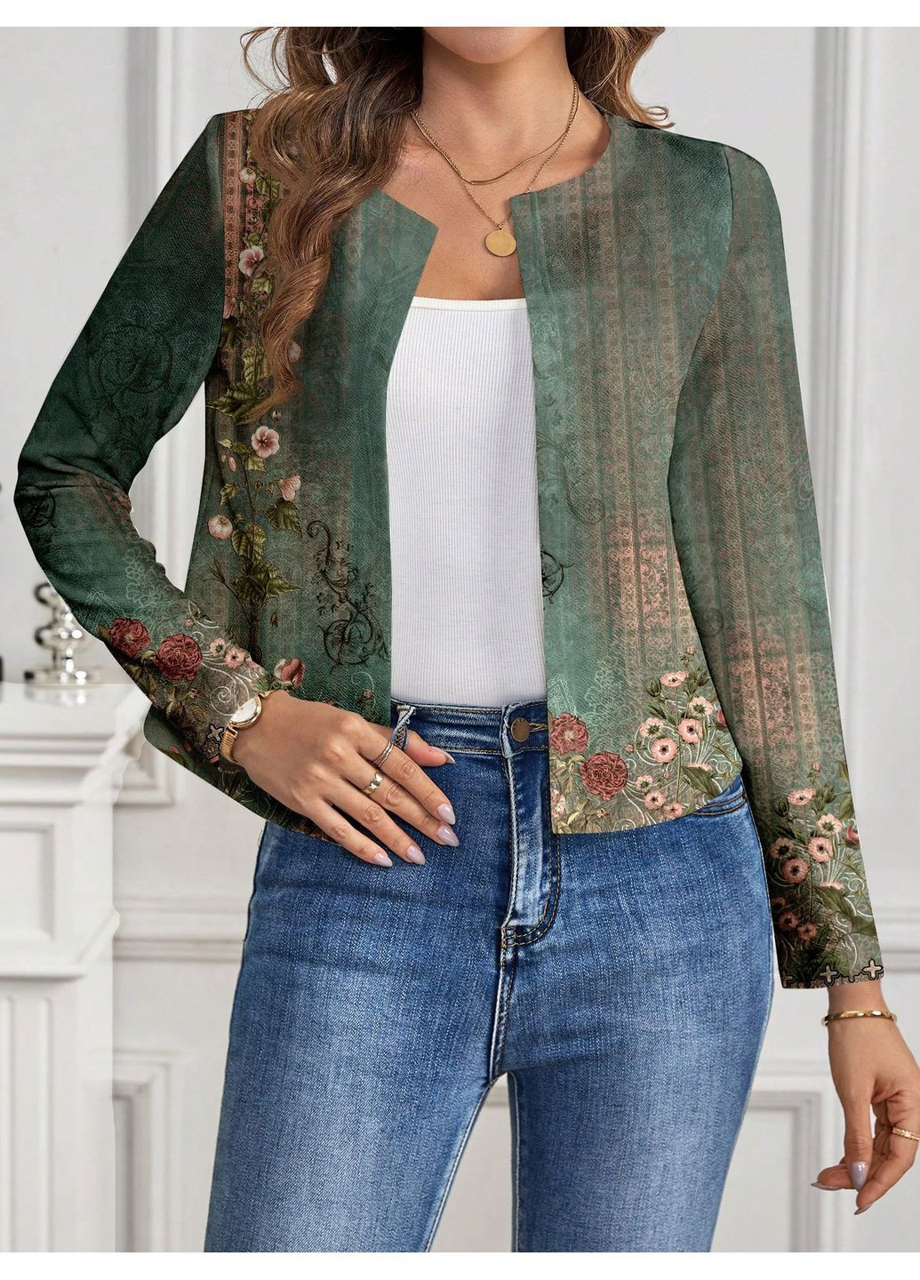 Комбінований демісезонний кардиган SHEIN