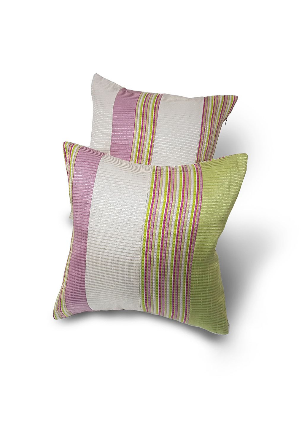 Комплект декоративних подушок Line 35х35см 2шт салатовий з рожевим (п_0559) Firanka Geometric (314705172)