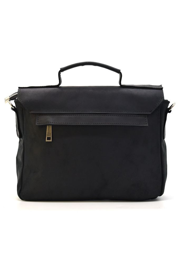 Сумка портфель через плече для чоловіків із натуральної шкіри для документів А4 з відділенням для ноутбука Чорний 40562 TARWA (361401009)