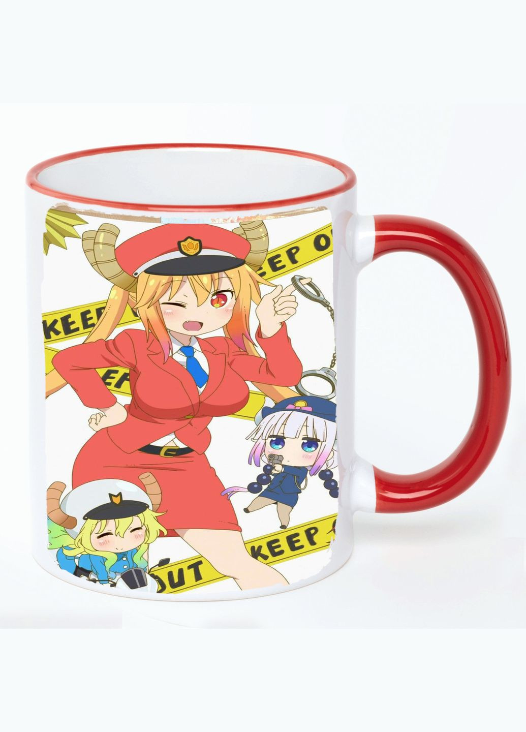 Чашка Драконкомна пані кобаяші Аніме #005 (кухоль, кухоль) Біла з Червоною ручкою 330 мл No Brand (322715287)