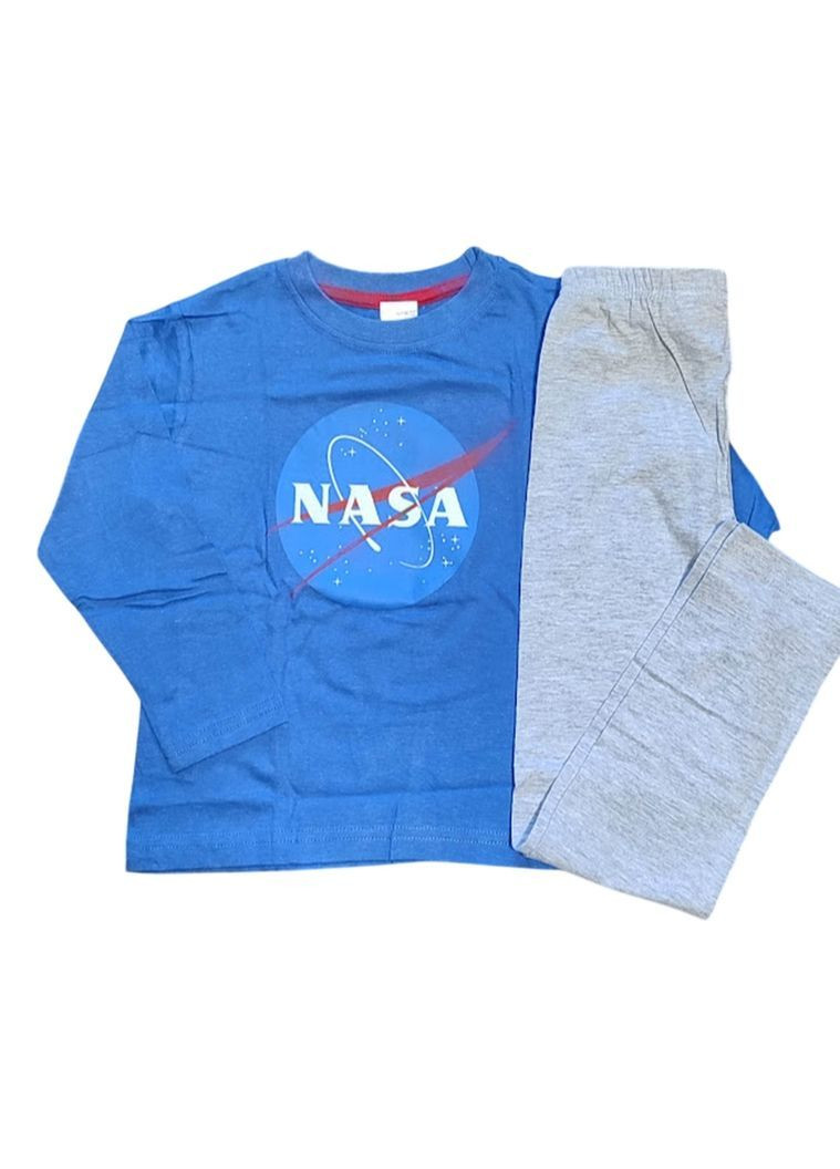 Синя всесезон дитяча піжама бавовняна, розмір 104-110, синій Nasa