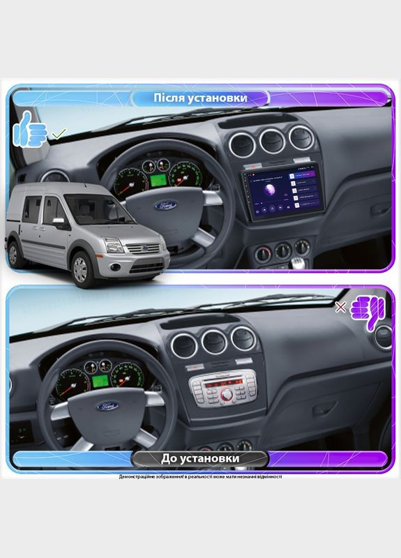 Штатная магнитола для Ford Tourneo Connect I Рестайлинг 2009-2013 экран 9" 6/128Gb 4G Wi-Fi GPS Top 3шт Lesko (336204313)