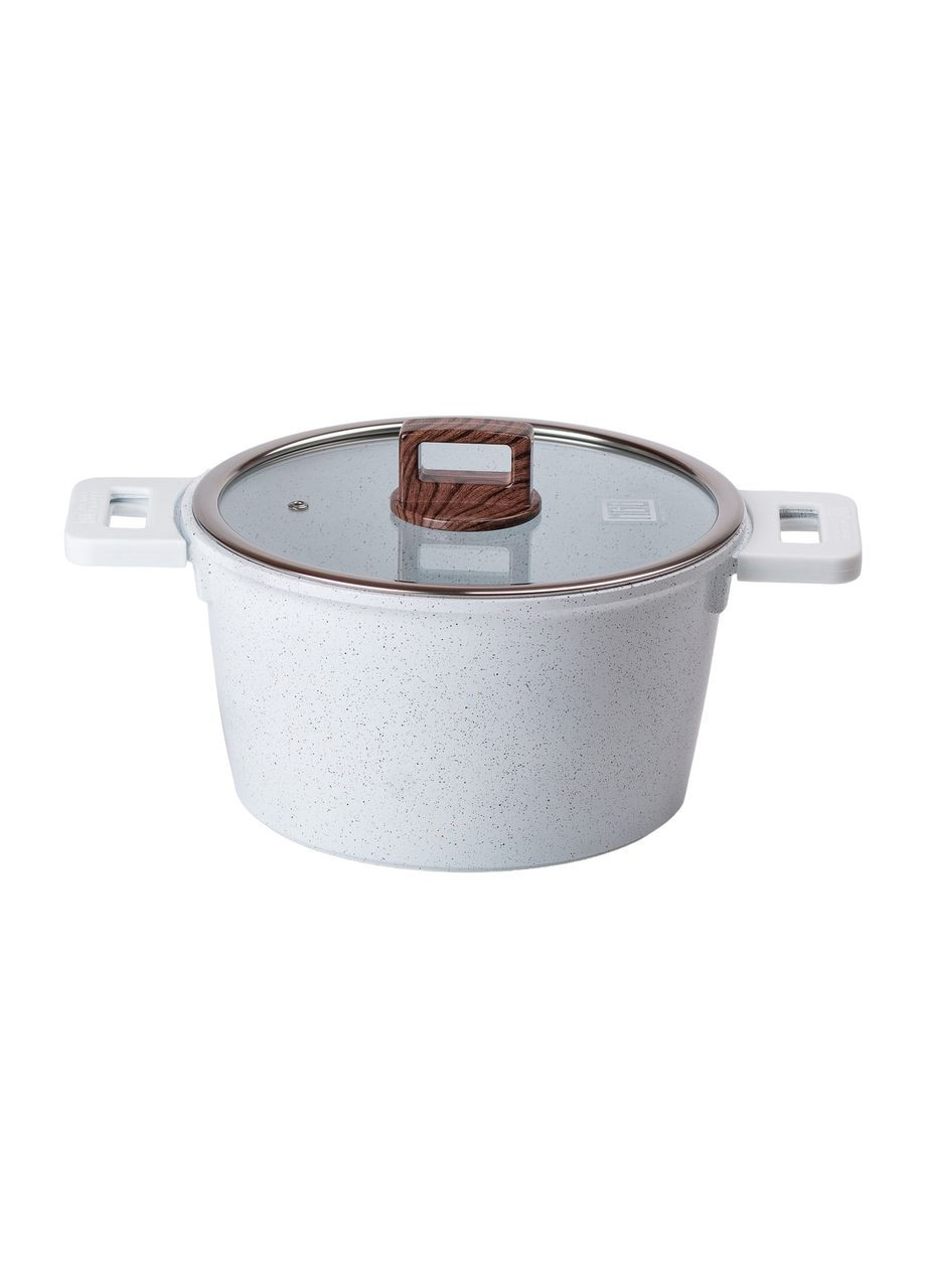 Алюминиевая кастрюля с керамическим антипригарным покрытием Ø 24 см Белая MGC (360455650)