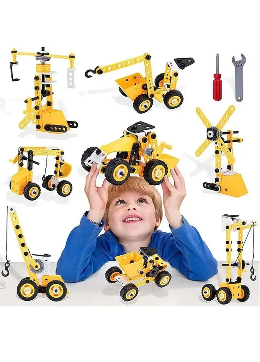 Дитячий конструктор інженерна машинка "Зроби сам" 112 предметів Пластиковий бокс More YK667 (314803364)