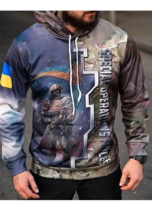 Армійське чоловіче худі на флісі з принтом мультикам Freedom (363849587)