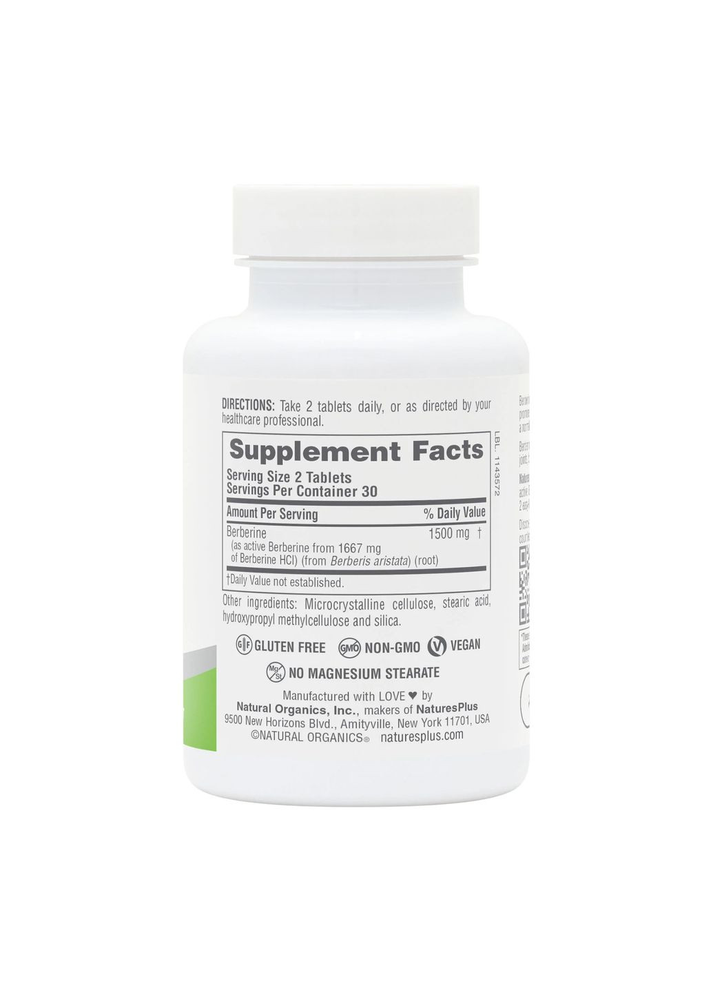 Таблетки Berberine 1500 mg - 60 tabs Nature's Plus (371780880)