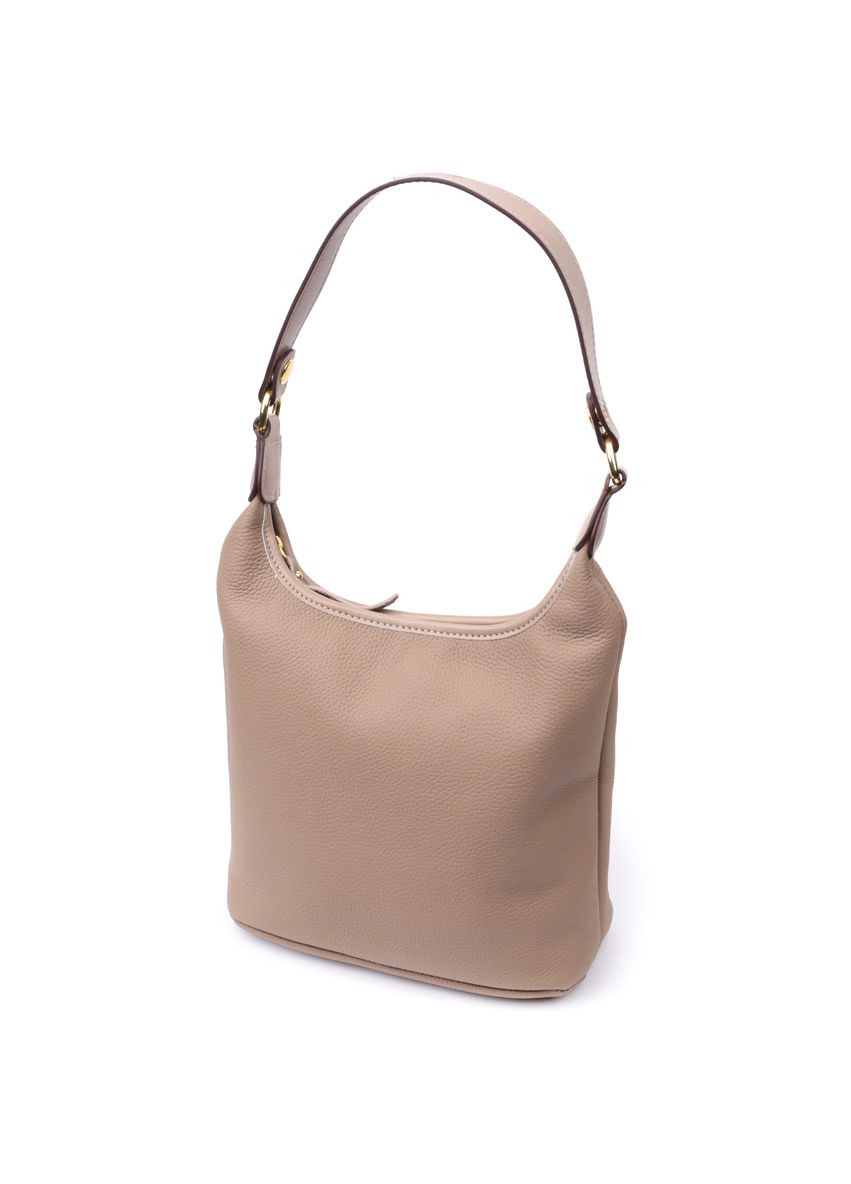 Женская сумка на плечо из натуральной кожи 22629 Бежевая. Vintage (331906859)