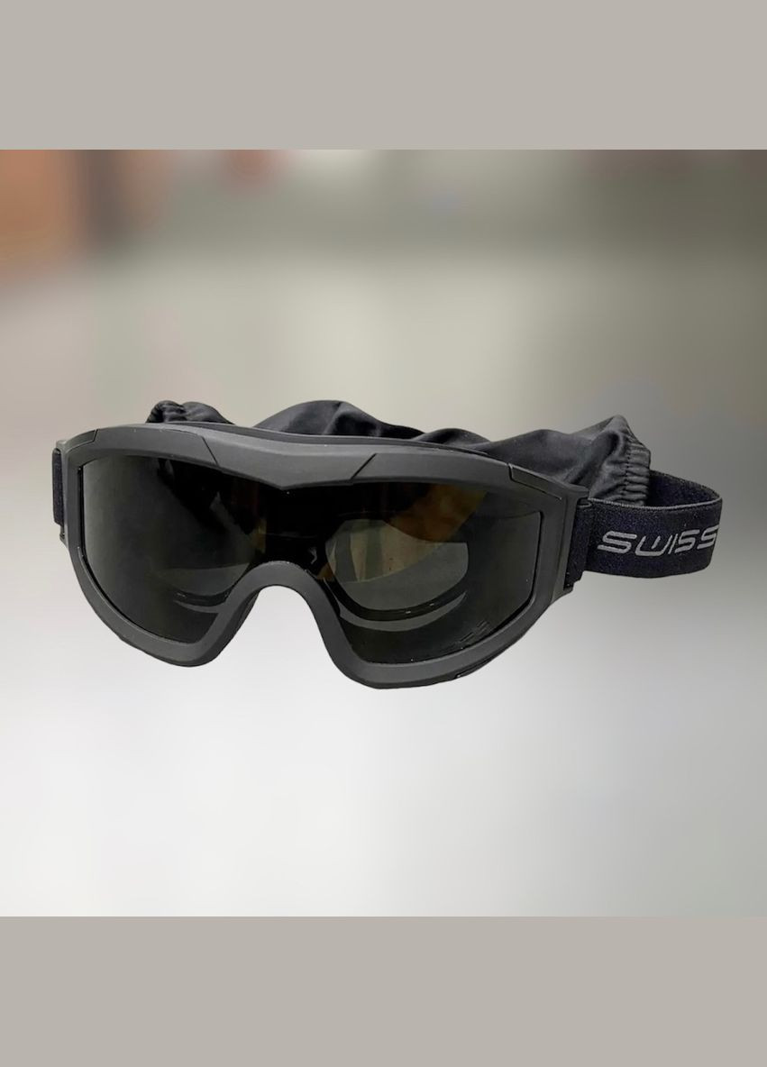 Маска балістична F-Tac, Чорна, Лінзи: прозорі, помаранчеві, затемнені, тактичні окуляри (18826) Swiss Eye (338625208)