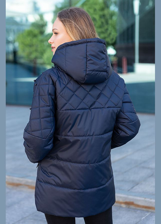 Синяя демисезонная куртка женская "бусинка" MioRichi