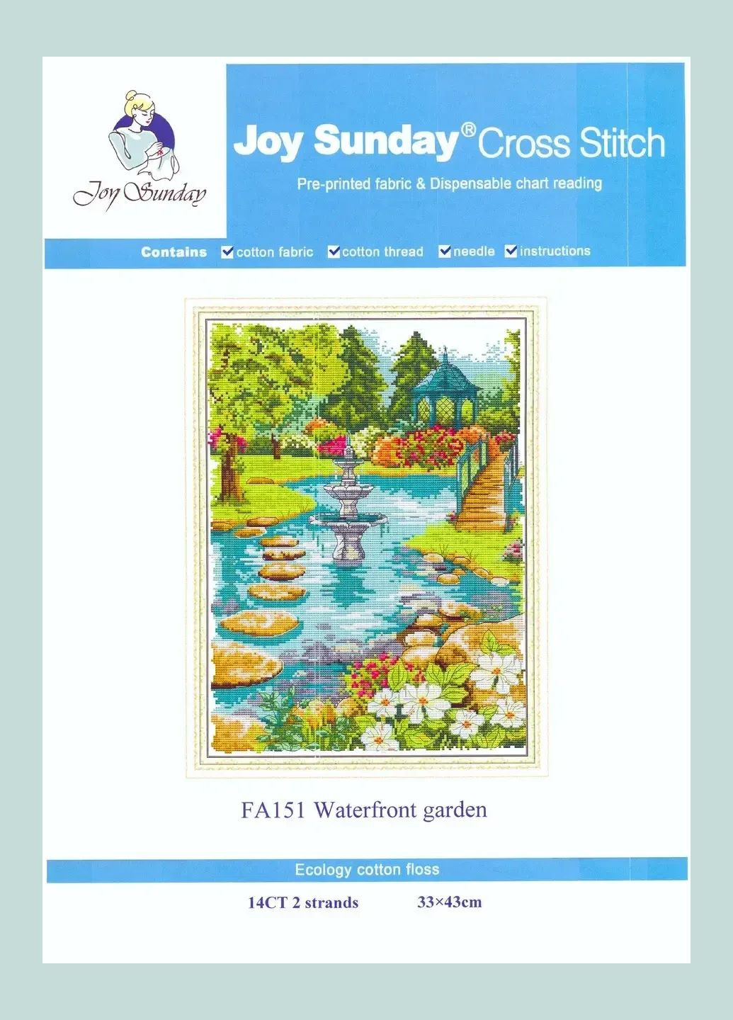 Набір для вишивання за нанесеною на канву схемою "Waterfront garden". AIDA 14CT printed 33*43 см Joy Sunday (313613501)