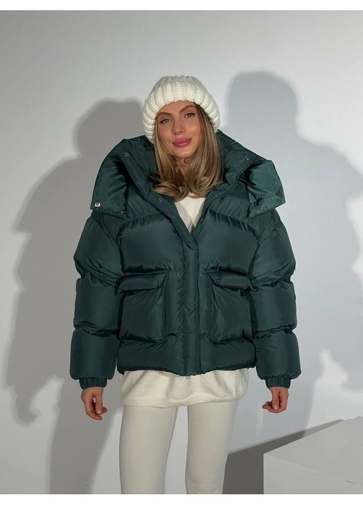 Смарагдова куртка пуфер beze колір смарагд milirud
