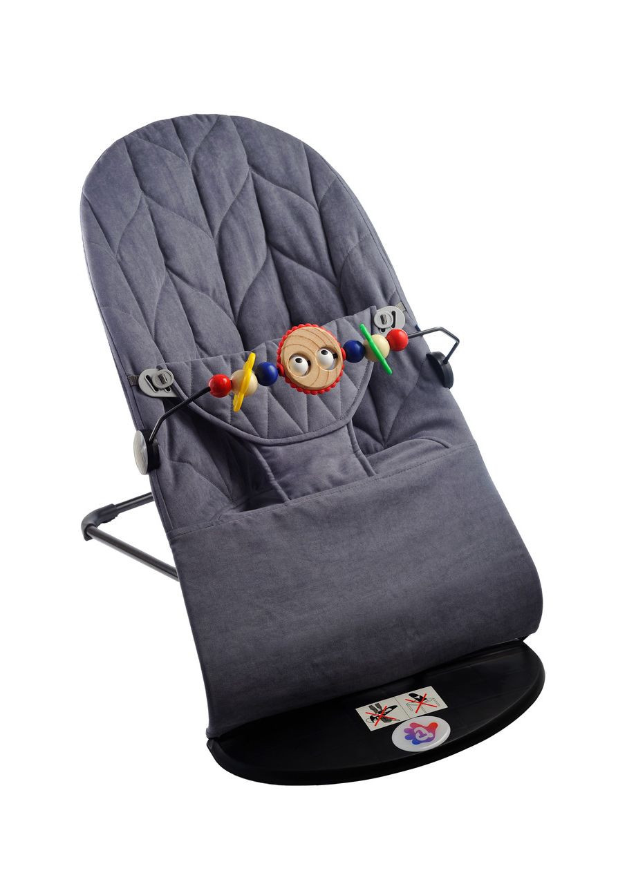 Детские шезлонг-качели BABY Balance Soft A1 с дугой с игрушками темно-серый колосок/хлопок (BBT-18-00) No Brand (347590316)
