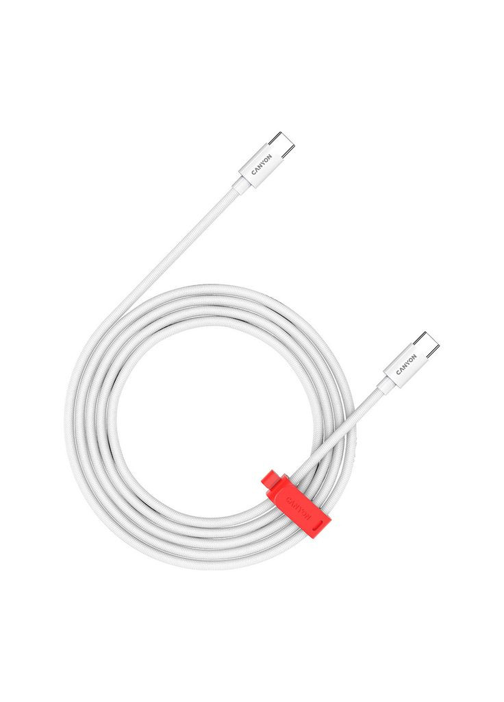 Дата кабель (m455402) Canyon USB-C to USB-C 1.2m CC60AB 60W Braided White (367067148)