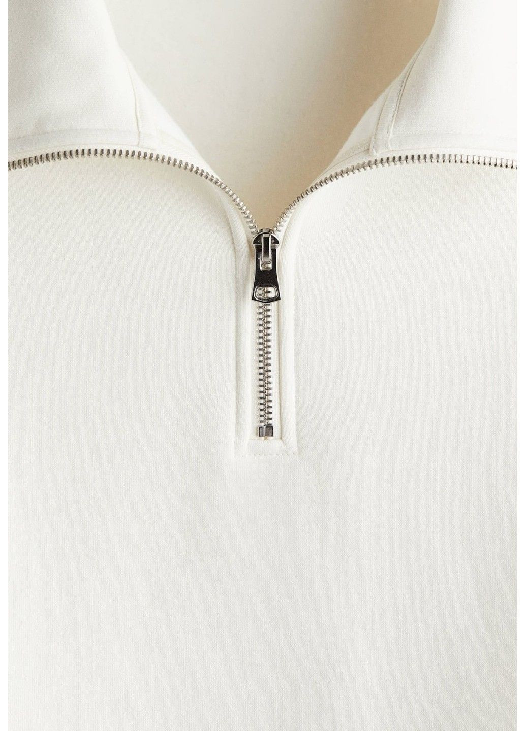 Молочный мужской свитшот с верхним замком loоse fit (58489) s молочный H&M (355797491)