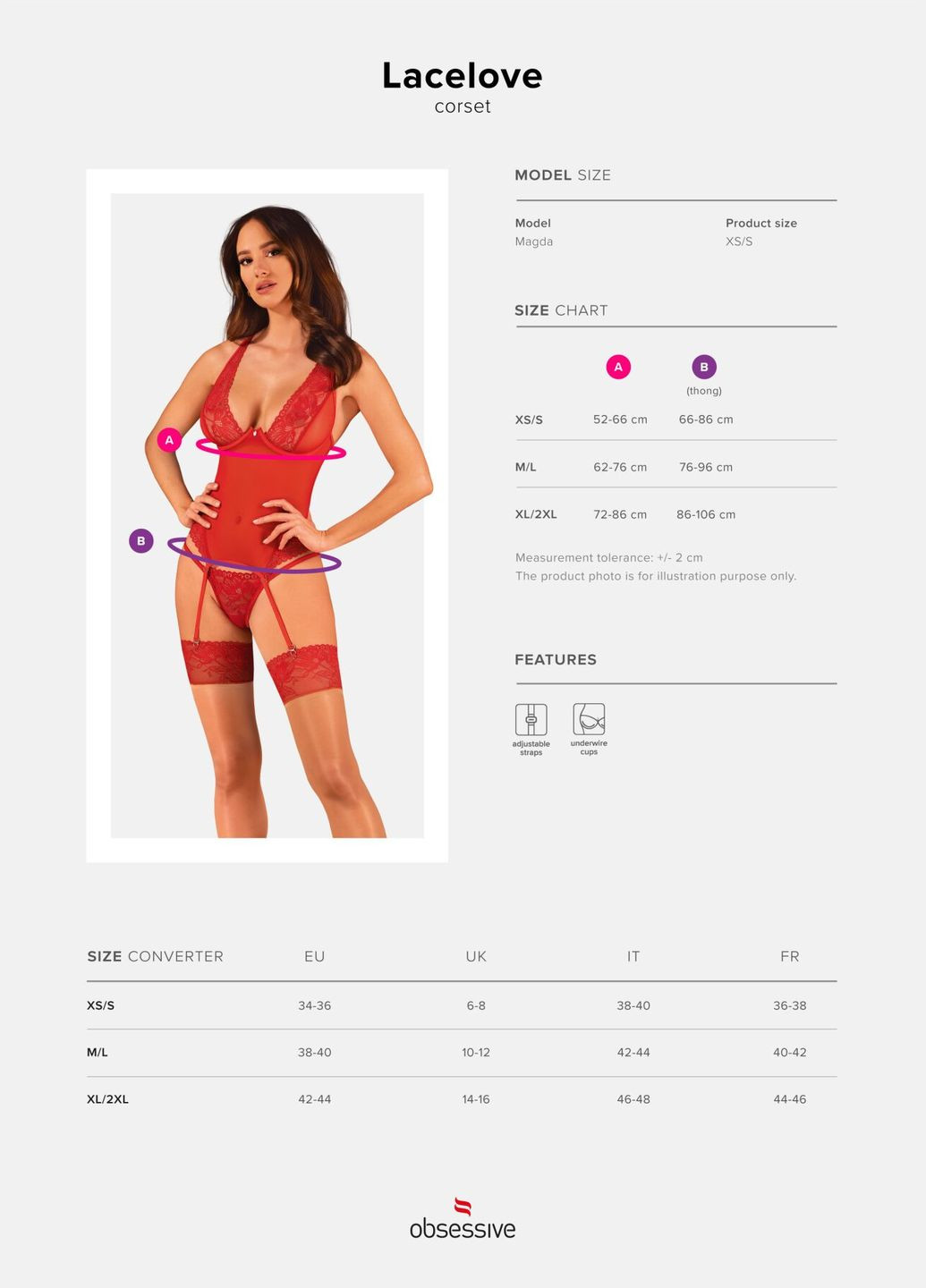 Lacelove corset красный XL/2XL - CherryLove Obsessive (282958972)