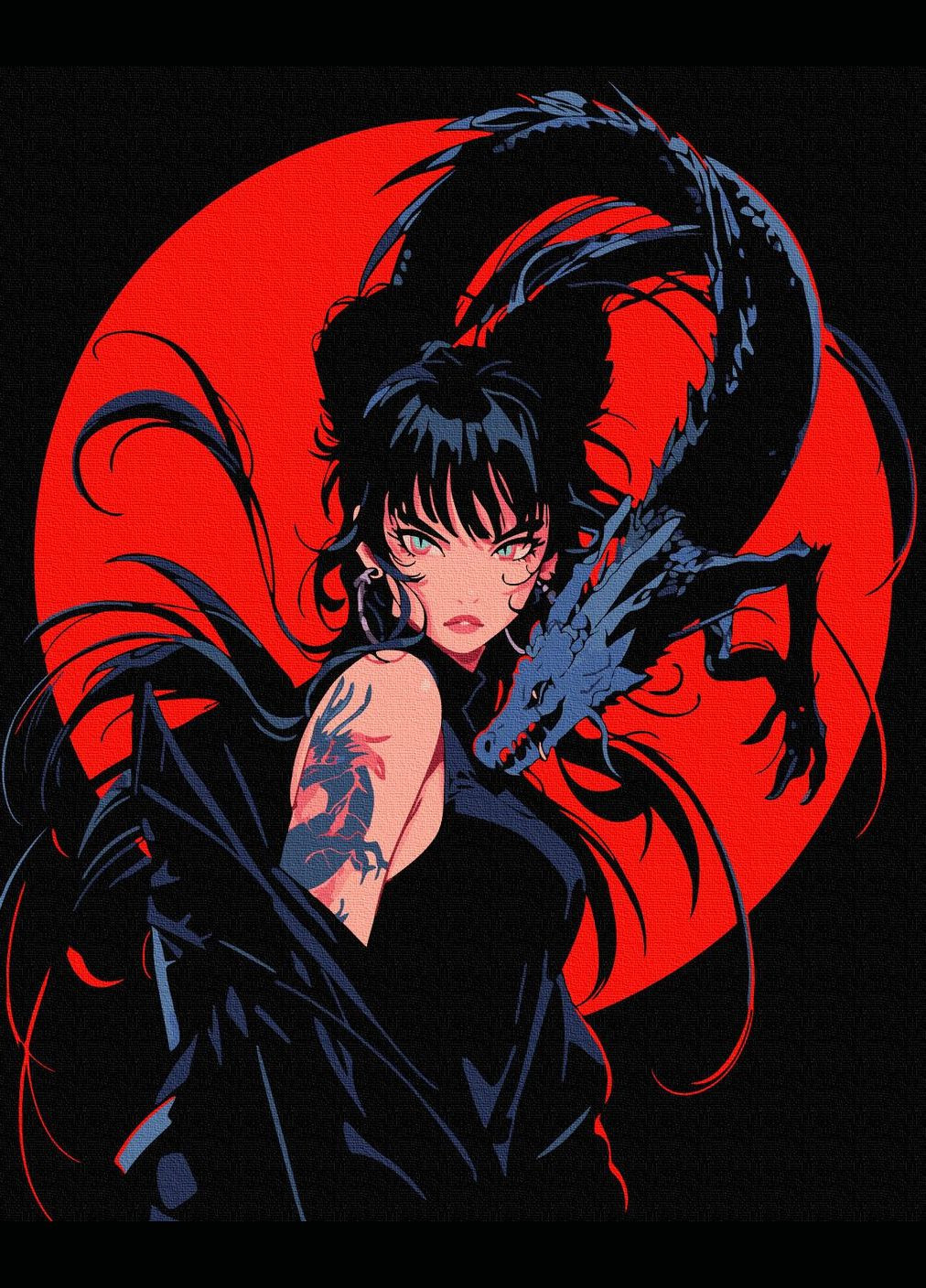 Девушка с тату дракона No Brand (312548560)